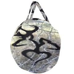 Black Love Browning Deer Camo Giant Round Zipper Tote