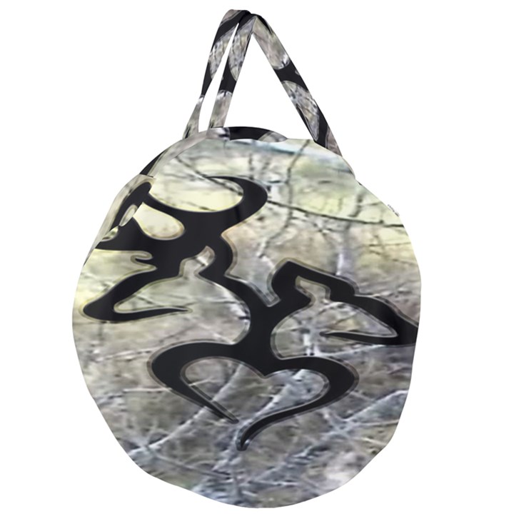 Black Love Browning Deer Camo Giant Round Zipper Tote