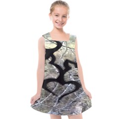 Black Love Browning Deer Camo Kids  Cross Back Dress