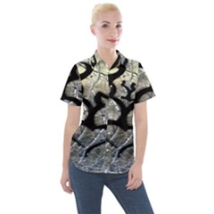 Black Love Browning Deer Camo Women s Short Sleeve Pocket Shirt