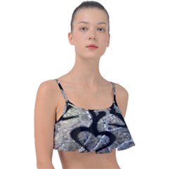 Black Love Browning Deer Camo Frill Bikini Top