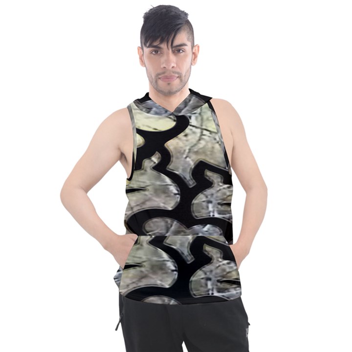 Black Love Browning Deer Camo Men s Sleeveless Hoodie