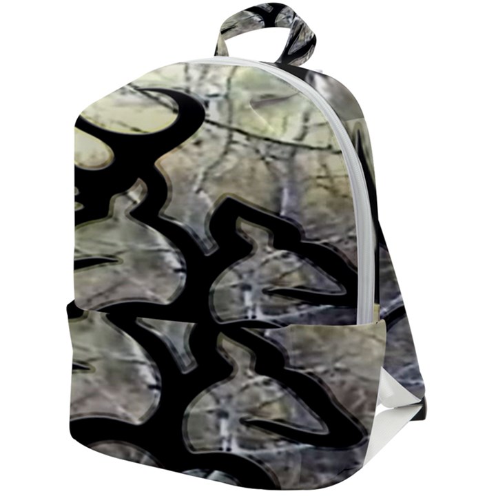 Black Love Browning Deer Camo Zip Up Backpack