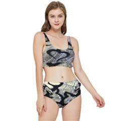 Black Love Browning Deer Camo Frilly Bikini Set by Jancukart