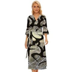 Black Love Browning Deer Camo Midsummer Wrap Dress by Jancukart