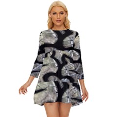 Black Love Browning Deer Camo Long Sleeve Babydoll Dress