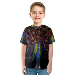 Beautiful Peacock Feather Kids  Sport Mesh Tee