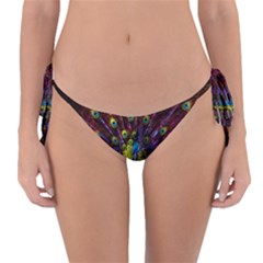 Beautiful Peacock Feather Reversible Bikini Bottom