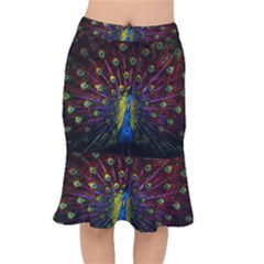 Beautiful Peacock Feather Short Mermaid Skirt