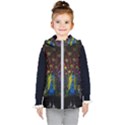 Beautiful Peacock Feather Kids  Hooded Puffer Vest View1