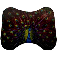 Beautiful Peacock Feather Head Support Cushion by Jancukart