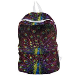 Beautiful Peacock Feather Foldable Lightweight Backpack