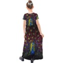 Beautiful Peacock Feather Kids  Short Sleeve Maxi Dress View2