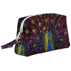 Beautiful Peacock Feather Wristlet Pouch Bag (large)