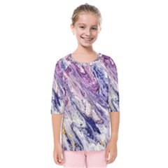 Marble Pattern Texture Kids  Quarter Sleeve Raglan Tee