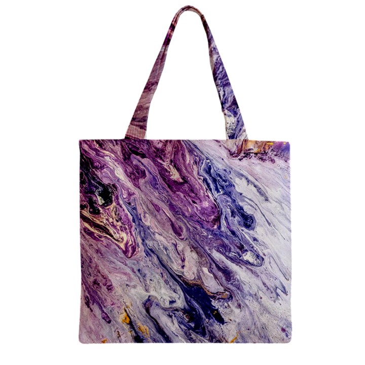 Marble Pattern Texture Zipper Grocery Tote Bag