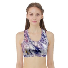 Marble Pattern Texture Sports Bra With Border