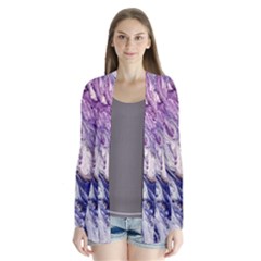 Marble Pattern Texture Drape Collar Cardigan