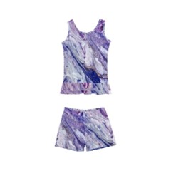 Marble Pattern Texture Kids  Boyleg Swimsuit