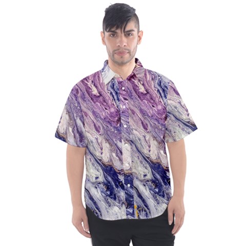 Marble Pattern Texture Men s Short Sleeve Shirt by Jancukart