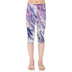 Marble Pattern Texture Kids  Capri Leggings 