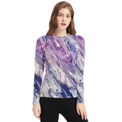 Marble Pattern Texture Women s Long Sleeve Rash Guard