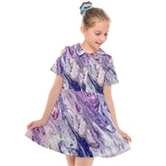 Marble Pattern Texture Kids  Short Sleeve Shirt Dress