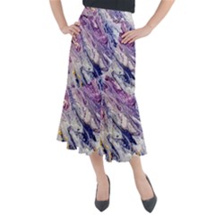 Marble Pattern Texture Midi Mermaid Skirt