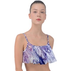 Marble Pattern Texture Frill Bikini Top