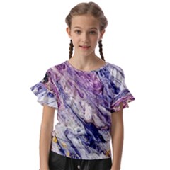 Marble Pattern Texture Kids  Cut Out Flutter Sleeves