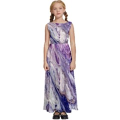 Marble Pattern Texture Kids  Satin Sleeveless Maxi Dress by Jancukart