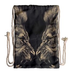 Animalsangry Male Lions Conflict Drawstring Bag (large)