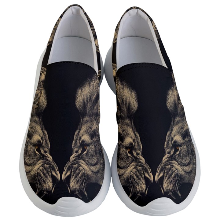 Animalsangry Male Lions Conflict Women s Lightweight Slip Ons