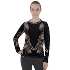 Animalsangry Male Lions Conflict Women s Pique Long Sleeve Tee