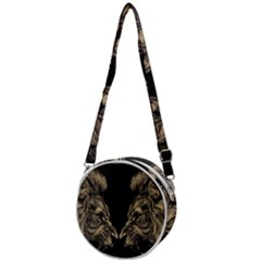 Animalsangry Male Lions Conflict Crossbody Circle Bag