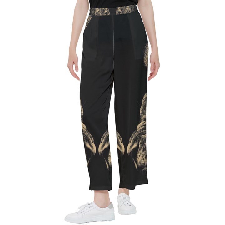 Animalsangry Male Lions Conflict Women s Pants 