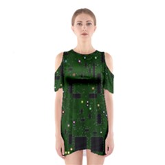 Board Conductors Circuits Shoulder Cutout One Piece Dress