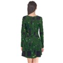 Board conductors circuits Long Sleeve V-neck Flare Dress View2