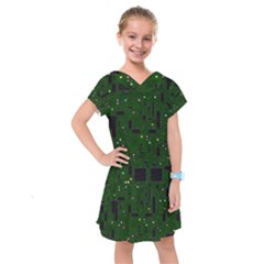 Board Conductors Circuits Kids  Drop Waist Dress by Jancukart