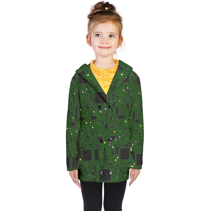 Board conductors circuits Kids  Double Breasted Button Coat