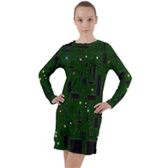 Board Conductors Circuits Long Sleeve Hoodie Dress