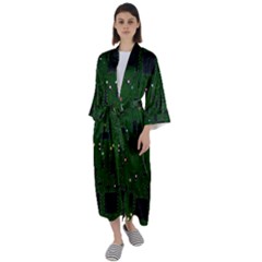 Board Conductors Circuits Maxi Satin Kimono by Jancukart