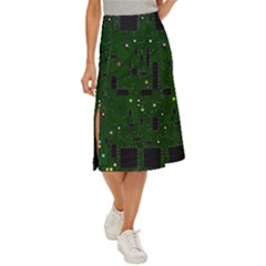 Board Conductors Circuits Midi Panel Skirt by Jancukart