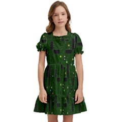 Board Conductors Circuits Kids  Puff Sleeved Dress by Jancukart