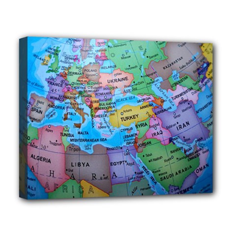 Globe World Map Maps Europe Deluxe Canvas 20  X 16  (stretched)