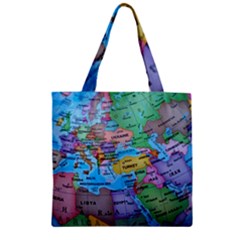 Globe World Map Maps Europe Zipper Grocery Tote Bag by Jancukart