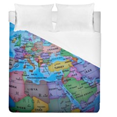 Globe World Map Maps Europe Duvet Cover (queen Size) by Jancukart