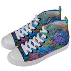 Globe World Map Maps Europe Women s Mid-top Canvas Sneakers by Jancukart