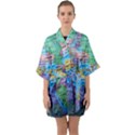 Globe world map maps europe Half Sleeve Satin Kimono  View1