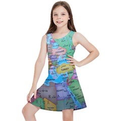 Globe World Map Maps Europe Kids  Lightweight Sleeveless Dress